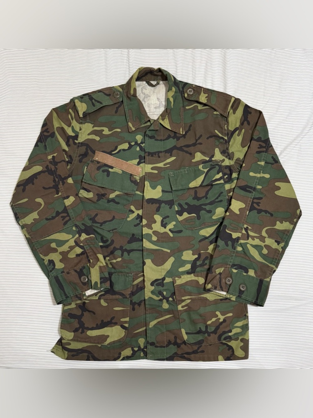 Issued Singaporean Camo ERDL Field Shirt Men's Medium (21 inch PtP) 4-pockets